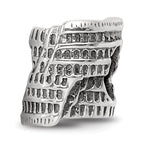 Sterling Silver 925 Colosseum Bead with Antiqued Finish Classic Solid Design