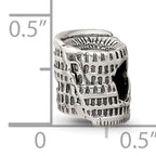 Sterling Silver 925 Colosseum Bead with Antiqued Finish Classic Solid Design