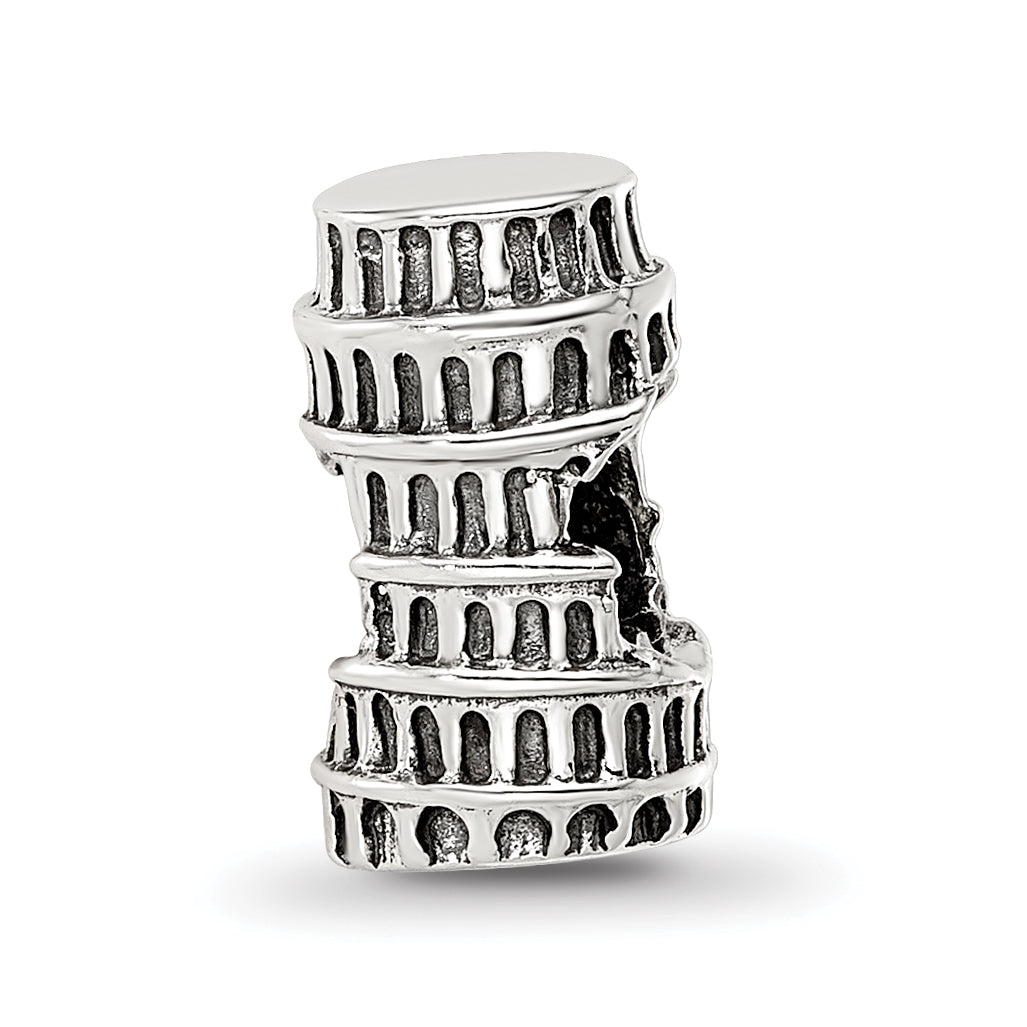 Sterling Silver Reflections Leaning Tower of Pisa Bead Main image