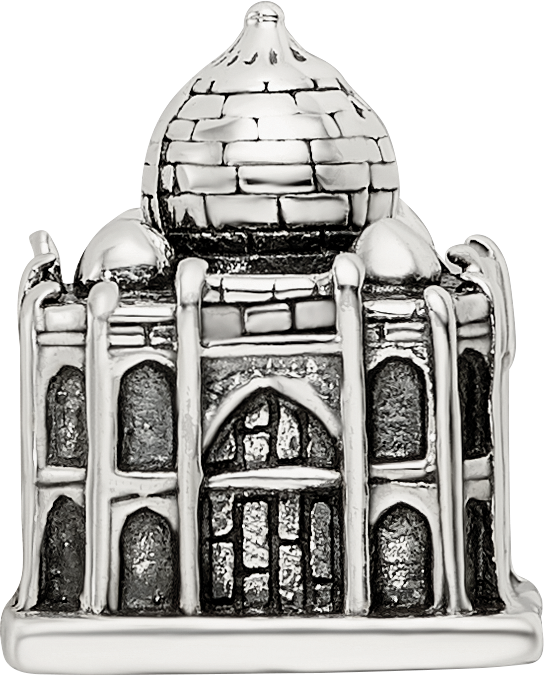 Sterling Silver 925 Taj Mahal Bead with Antiqued Finish Elegant Themed Design