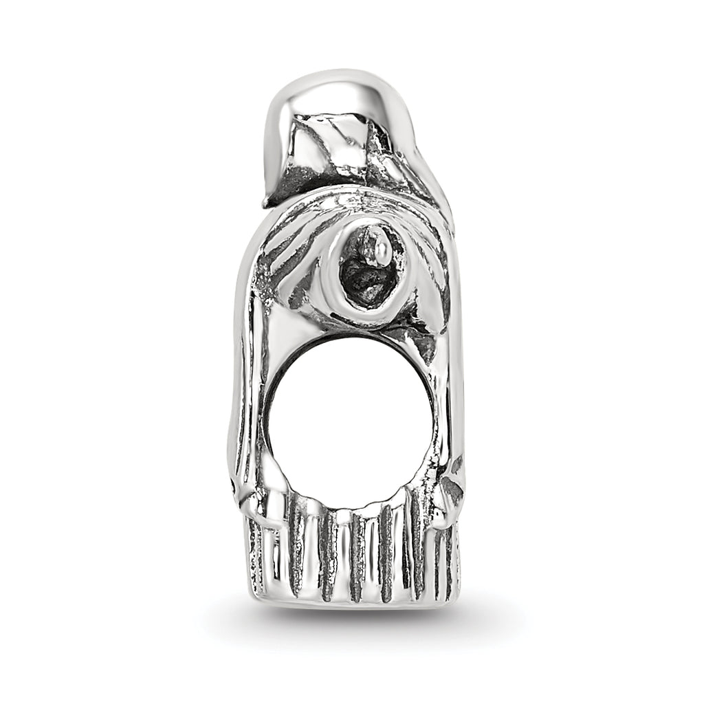 Sterling Silver 925 Christ the Redeemer Bead with Antiqued Finish Solid Design