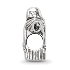Sterling Silver 925 Christ the Redeemer Bead with Antiqued Finish Solid Design