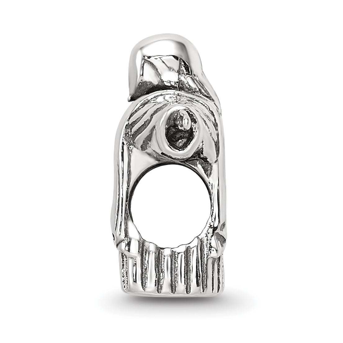 Sterling Silver 925 Christ the Redeemer Bead with Antiqued Finish Solid Design