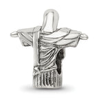 Sterling Silver 925 Christ the Redeemer Bead with Antiqued Finish Solid Design