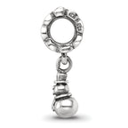 Sterling Silver 925 Snowman Dangle Bead with Antiqued Finish Solid and Casted