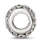 Sterling Silver 925 Floral Bead with Antique Finish Solid Charm