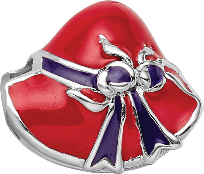 Sterling Silver Reflections Enameled Red Hat Society Bead