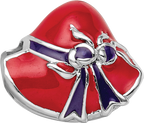 Sterling Silver 925 Red Hat Society Enameled Bead Polished Finish Solid Charm