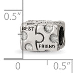 Sterling Silver 925 Best Friend Bead with Antiqued Finish Solid Craftsmanship by Sophia Jewelers