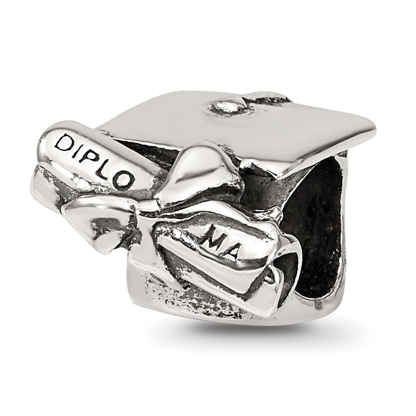 Sterling Silver Reflections Graduation Cap & Diploma Bead