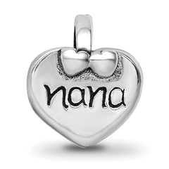 Sterling Silver Reflections Nana Heart Bead