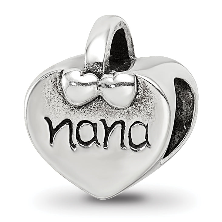 Sterling Silver Reflections Nana Heart Bead Main image