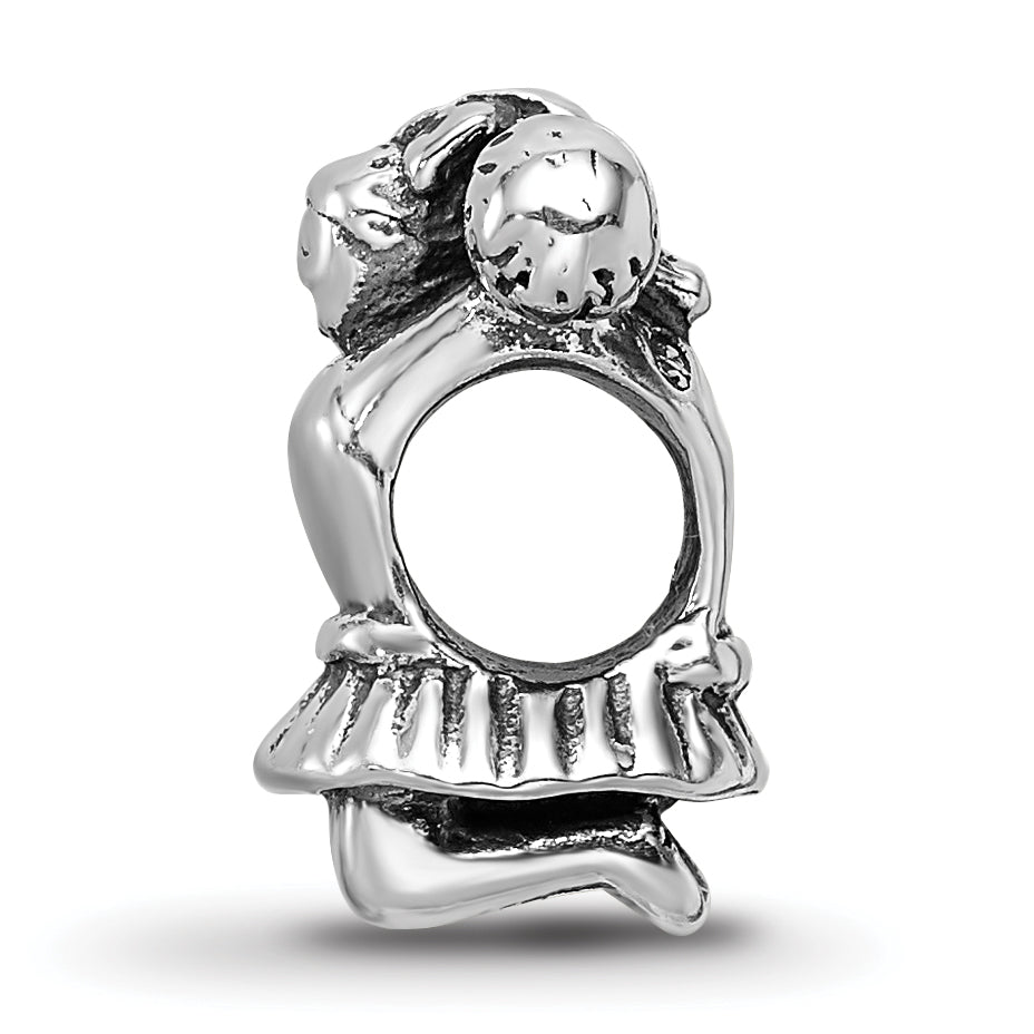 Sterling Silver 925 Cheerleader Bead Polished Finish Solid Charm Secondary image