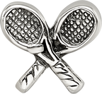 Sterling Silver 925 Kids Tennis Racquet Bead with Antiqued Finish