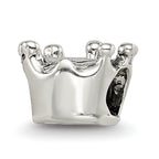 Sterling Silver 925 Kids Princess Crown Bead with Antiqued Finish