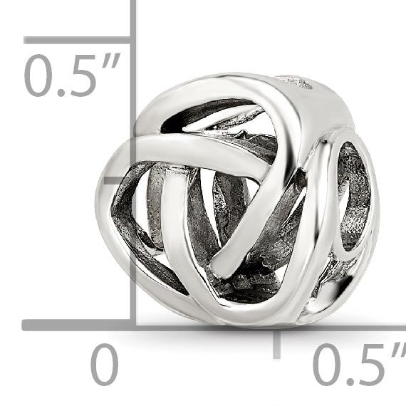 Sterling Silver 925 Antiqued Bali Bead with Fancy Design 10mm