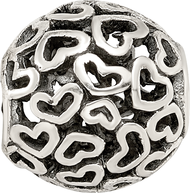 Sterling Silver Reflections Hearts Bali Bead