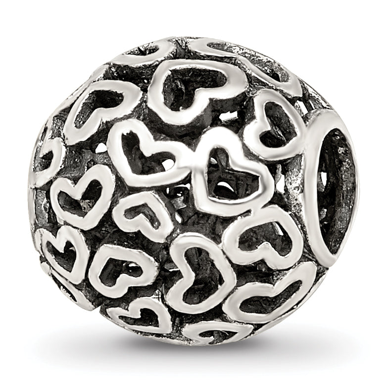 Sterling Silver Reflections Hearts Bali Bead Main image