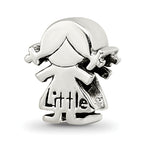Sterling Silver 925 Little Sister Bead with Polished Finish Solid Charm