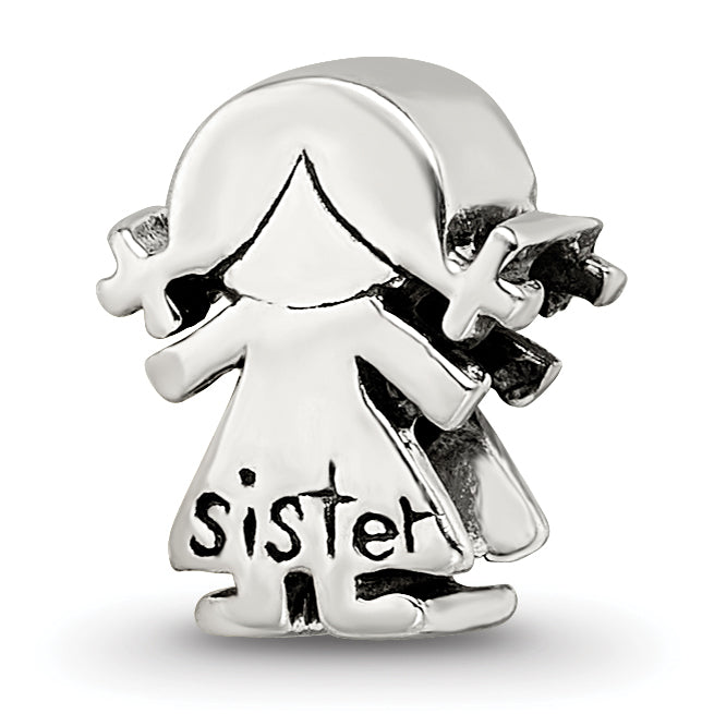 Sterling Silver Reflections Little Sister Girl Bead Main image