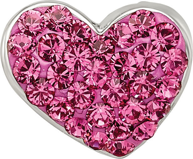 Sterling Silver Reflections Pink Preciosa Crystal Heart Bead