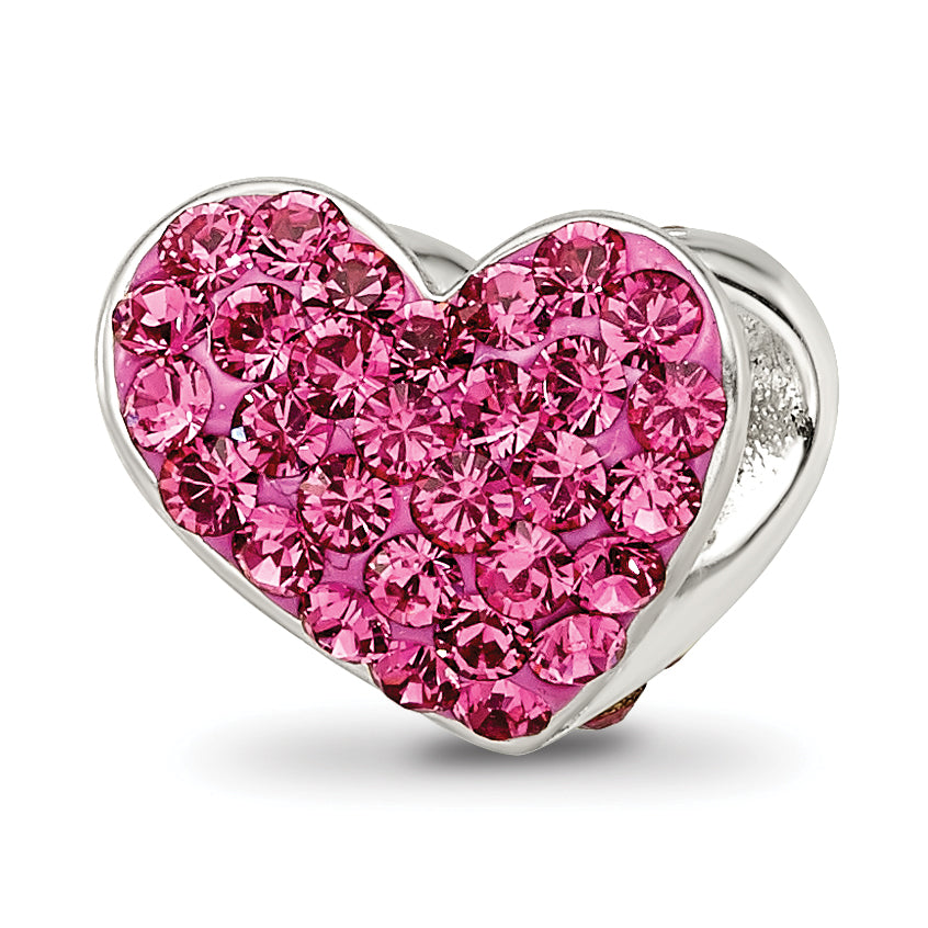 Sterling Silver Reflections Pink Preciosa Crystal Heart Bead Main image
