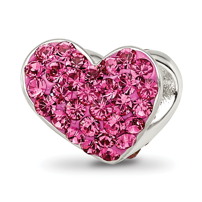 Sterling Silver Reflections Pink Preciosa Crystal Heart Bead