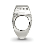 Sterling Silver 925 Polished Bead with Cutout Hearts Elegant Design