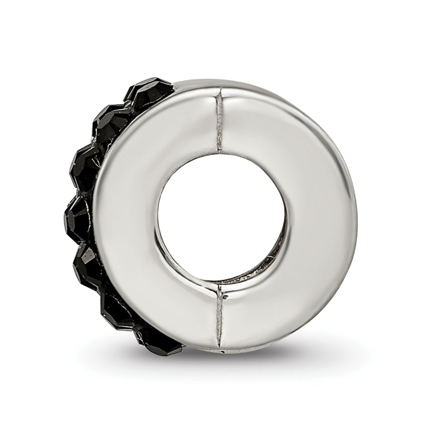 Sterling Silver 925 Black Preciosa Crystal Bead with Polished Finish Secondary image