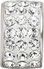 Sterling Silver 925 Bead with White Preciosa Crystal Polished Finish