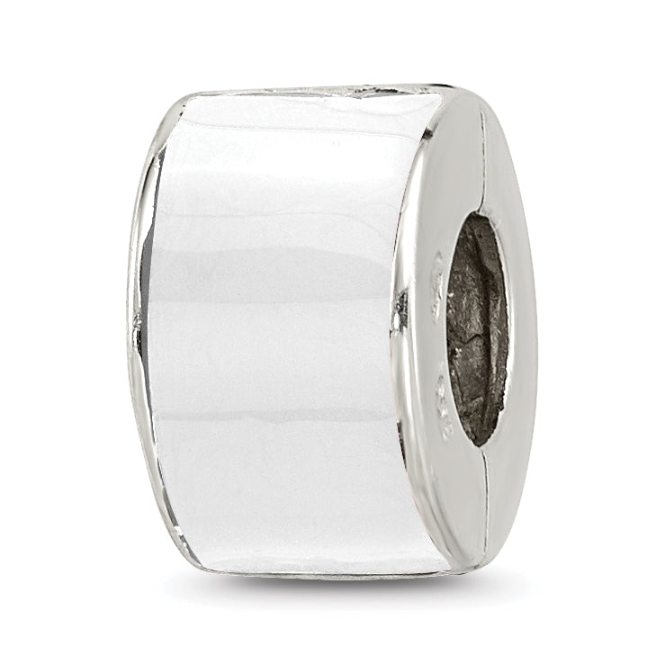 Sterling Silver 925 Bead with White Preciosa Crystal Polished Finish