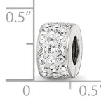 Sterling Silver 925 Bead with White Preciosa Crystal Polished Finish