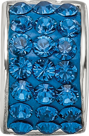 Sophia Jewelers Sterling Silver 925 Polished Blue Crystal Bead