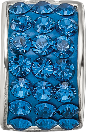 Sterling Silver Reflections Blue Preciosa Crystal Bead