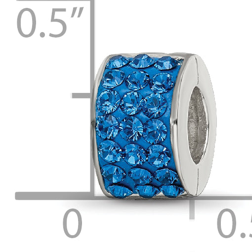 Sophia Jewelers Sterling Silver 925 Polished Blue Crystal Bead