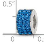 Sophia Jewelers Sterling Silver 925 Polished Blue Crystal Bead