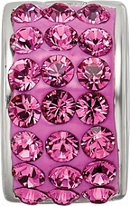 Sterling Silver 925 Pink Crystal Bead with Polished Finish Elegant Style