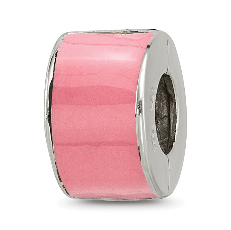 Sterling Silver 925 Pink Crystal Bead with Polished Finish Elegant Style