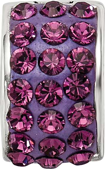 Sterling Silver Reflections Purple Preciosa Crystal Bead