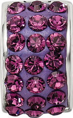 Sterling Silver Reflections Purple Preciosa Crystal Bead