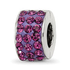 Sterling Silver Reflections Purple Preciosa Crystal Bead