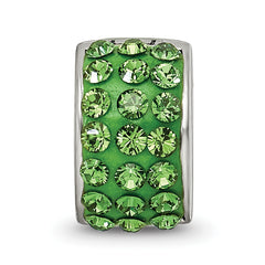 Sterling Silver Refletions Green Preciosa Crystal Bead