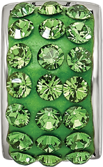 Sterling Silver Refletions Green Preciosa Crystal Bead