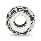 Sterling Silver 925 Antiqued Hearts Bali Bead Solid Vintage Design