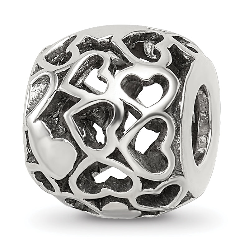 Sterling Silver Reflections Hearts Bali Bead Main image