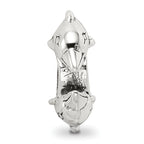 Sterling Silver 925 Dolphin Bead with Antiqued Finish Solid Design