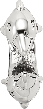Sterling Silver 925 Dolphin Bead with Antiqued Finish Solid Design