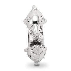 Sterling Silver 925 Dolphin Bead with Antiqued Finish Solid Design