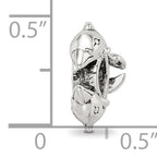 Sterling Silver 925 Dolphin Bead with Antiqued Finish Solid Design