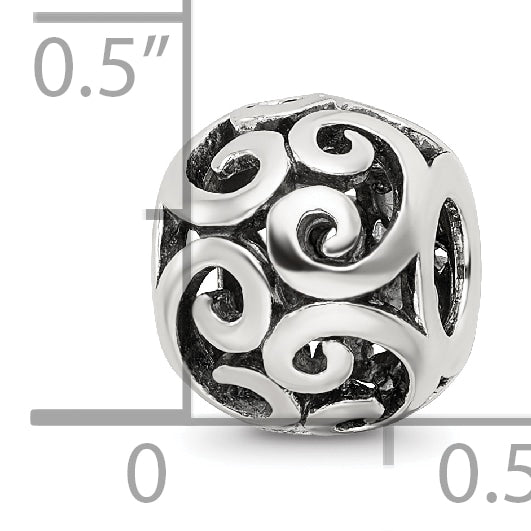 Sterling Silver 925 Bali Bead with Antiqued Finish Solid Craftsmanship 10mm